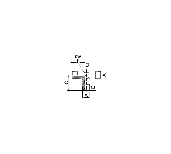 Переходник тройник Т-образный 1256/3 T-MMM 3/8" GAV 27822