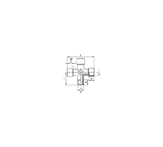 Переходник крестовина 1259/2 253/2 FFFM 1/4" GAV 28171