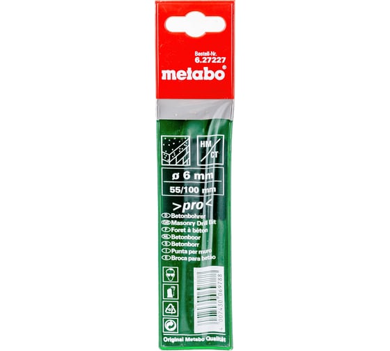 Сверло Pro по бетону (6х55/100 мм) Metabo 627227000