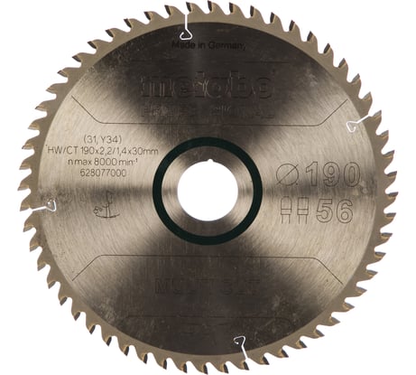 Диск пильный универсальный (190х2,2х30 мм; Z56) Multi Cut Metabo 628077000