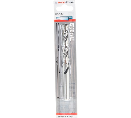 Сверло HSS-G Standardline (11х142 мм; HSS) по металлу Bosch 2608585938 1