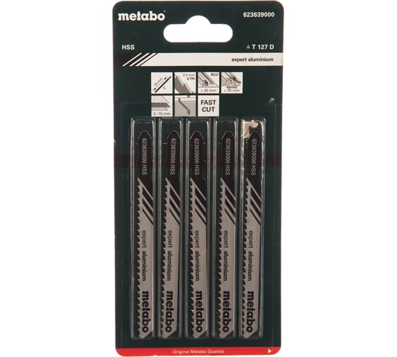 Пилки T127D по стали и алюминию Expert 5 шт. (74х3 мм; HSS) Metabo 623639000 1