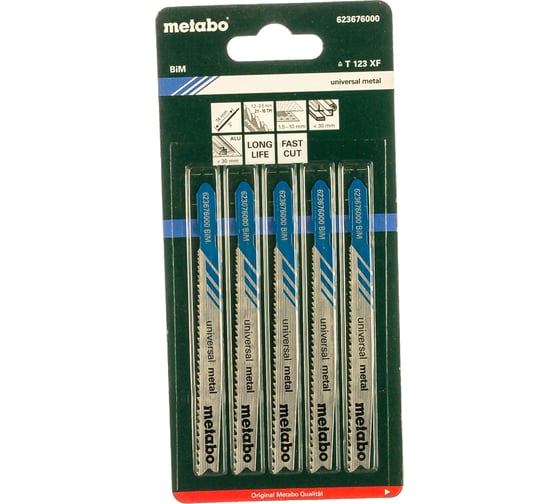 Пилки T123X по стали и металлу Pionier 5 шт. (74 мм; HSS) Metabo 623676000