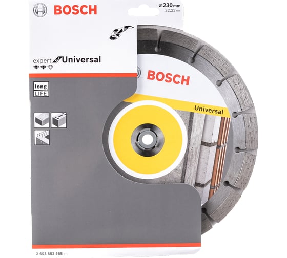 Диск алмазный отрезной Expert for Universal (230х22.2 мм) для УШМ Bosch 2608602568