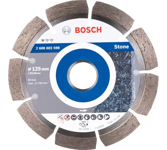 Диск алмазный отрезной Professional for Stone (125х22.2 мм) для УШМ Bosch 2608602598