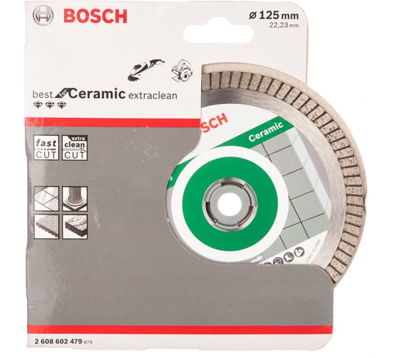 Диск алмазный отрезной Best for Ceramic Extraclean Turbo (125х22.2 мм) для УШМ Bosch 2608602479