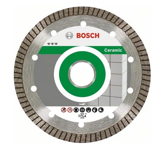 Диск алмазный отрезной Best for Ceramic Extraclean Turbo (230х22.2 мм) для УШМ Bosch 2608602240 1