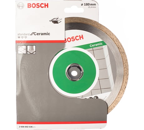 Диск алмазный отрезной STANDARD for Ceramic (180х25.4 мм) для настольных пил Bosch 2608602536