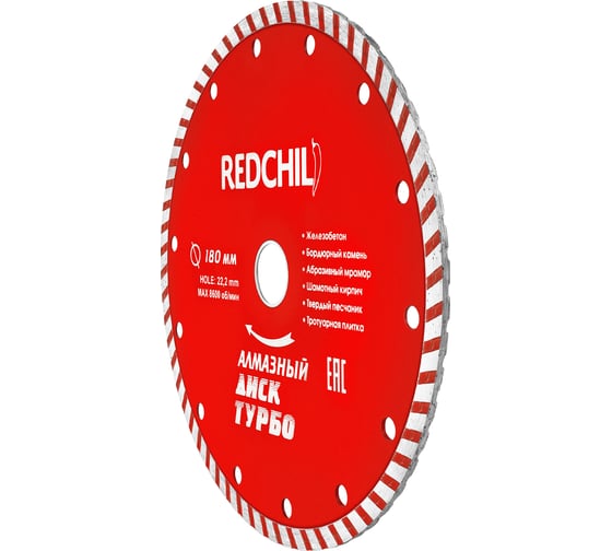 Алмазный диск турбо 180х22 мм Redchili 07-07-07-16