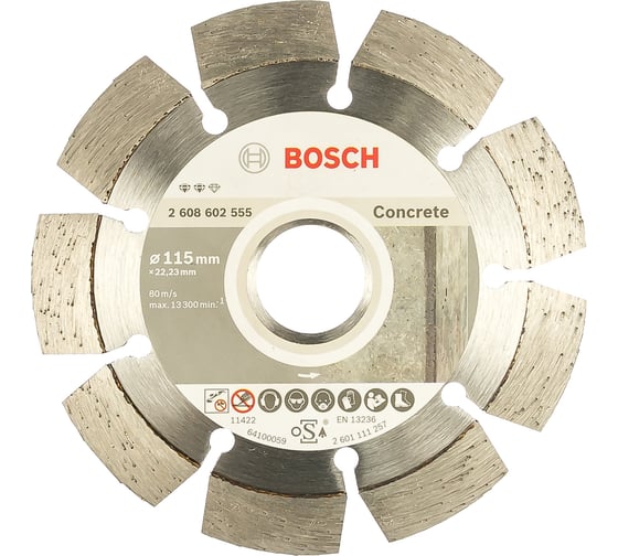 Диск алмазный отрезной Expert for Concrete (115х22.2 мм) для УШМ Bosch 2608602555 1