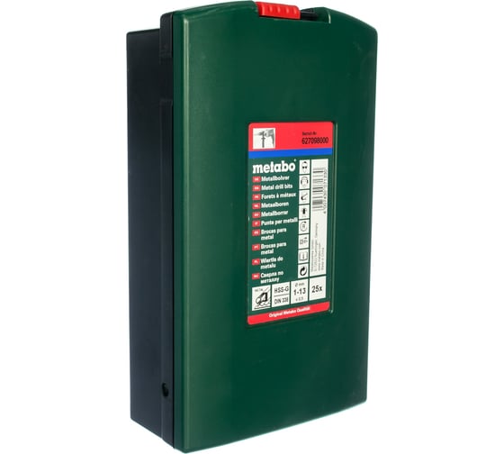 Набор сверл HSS-G (25 шт; 1-13 мм) по металлу Metabo 627098000