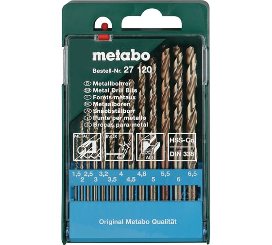 Набор сверл HSS-Co (13 шт; 1.5-6.5 мм) по металлу Metabo 627120000
