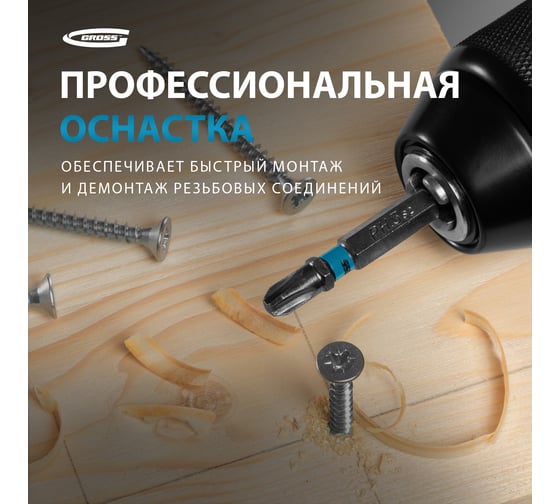 Набор бит (сталь S2; PH 3х50 мм; 10 шт.) GROSS 11336