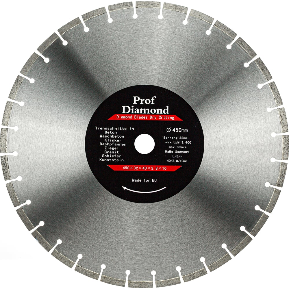 Диск алмазный сегментный Prof Diamond 450x3.8x10x32 мм TORGWIN 106AG ...