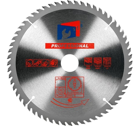Диск пильный по дереву 216x30 мм, 80Z S.E.B. 306PG-2168030