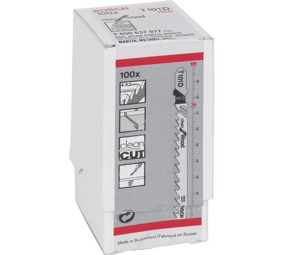 Пилки для лобзика по металлу (74 мм; 100 шт.) T127D Bosch 2.608.631.966