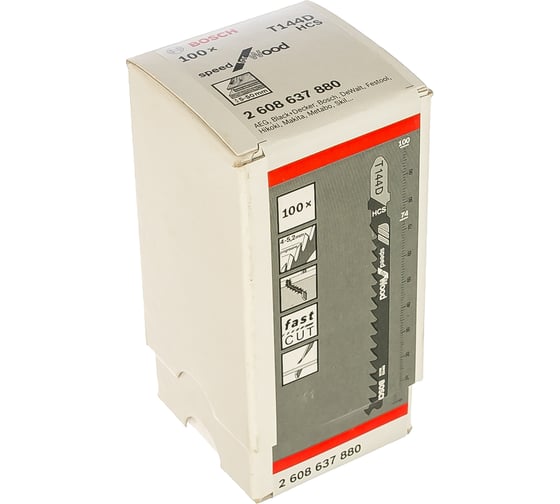 Пилки для лобзика по дереву (74 мм; 100 шт.) T144D Bosch 2.608.637.880