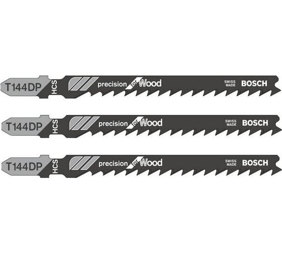Пилки для лобзика по дереву (74 мм; 3 шт.) T144DP Bosch 2.608.633.A31 1