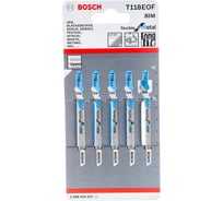 Пилки для лобзика по металлу (57 мм; 5шт.) Т118EOF Bosch 2.608.634.237