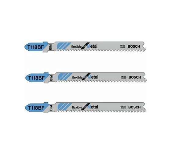 Пилки для лобзика по металлу (67 мм; 3 шт.) T118BF Bosch 2608636232 1