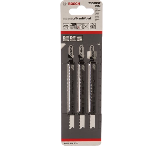 Пилки для лобзика по дереву (91 мм; 3 шт.) T308BOF Bosch 2608636639