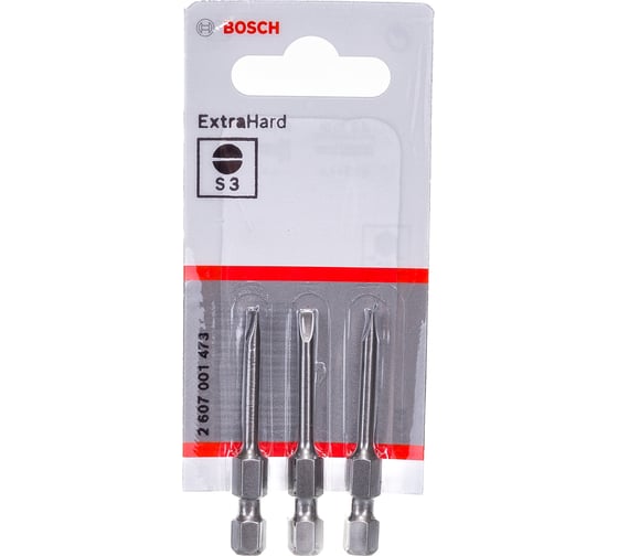 Бита (49 мм; 3 шт) прямой шлиц 0.5Х3.0 XH Bosch 2607001473
