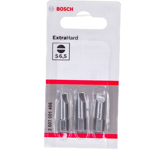 Бита (25 мм; 3 шт) прямой шлиц 1.2Х6.5 XH Bosch 2607001466 1