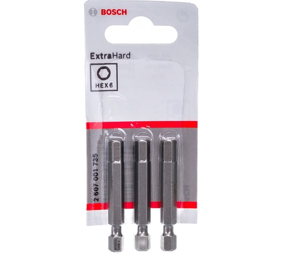 Бита для гайковёртов (49 мм; 3 шт) HEX6 XH Bosch 2607001735