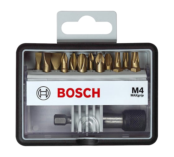 Набор бит (12 шт; Max Grip) Robust Line M4 TIN Bosch 2607002580 1