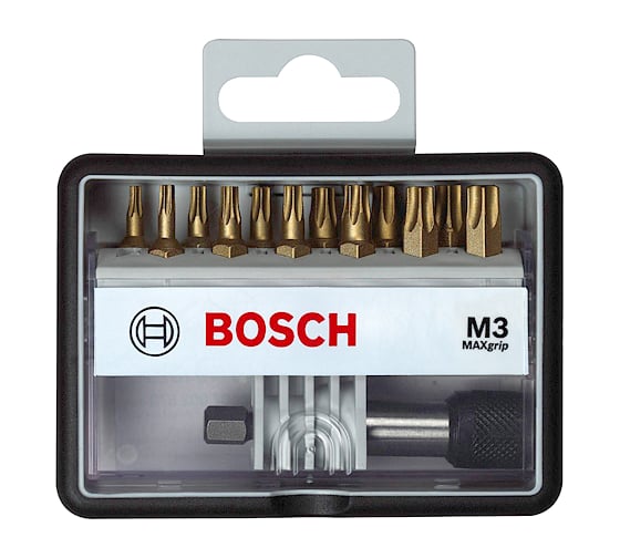 Набор бит (12 шт; Max Grip) Robust Line M3 TIN Bosch 2607002579 1