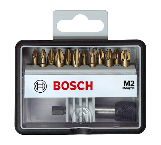 Набор бит (12 шт; Max Grip) Robust Line M2 TIN Bosch 2607002578 1