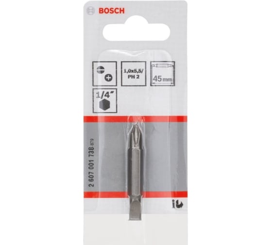 Бита двусторонняя (45 мм; 1 шт) LS 1.0х5.5-PH2 Bosch 2.607.001.738 1