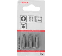 Набор бит (25 мм; 3 шт) PZ Bosch 2.607.001.753