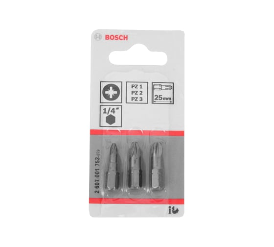 Набор бит (25 мм; 3 шт) PZ Bosch 2.607.001.753 1