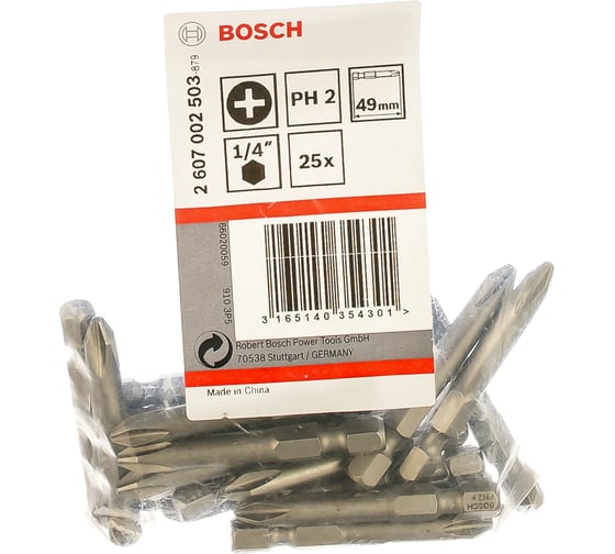 Бита (49 мм; 25 шт) PH2 Bosch 2.607.002.503