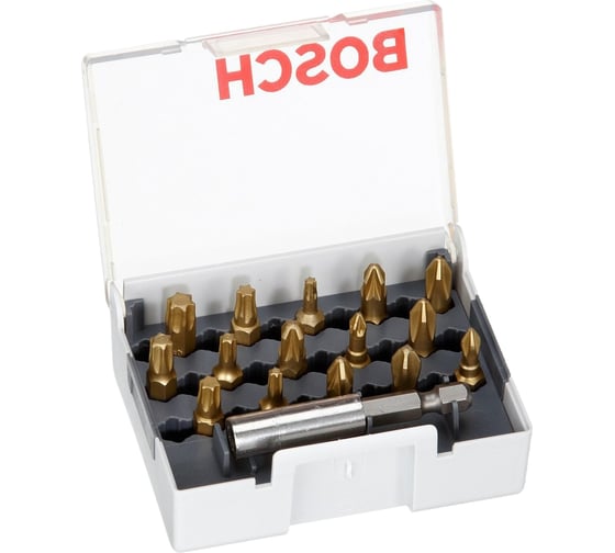 Набор бит (25 мм; 15 шт) PH/PZ/T TIN Bosch 2607001930 1