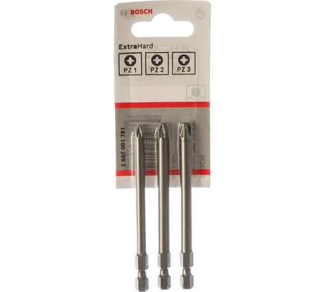Набор бит (89 мм; 3 шт) PZ1/2/3 Bosch 2607001761