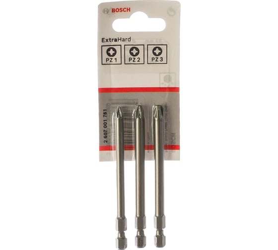 Набор бит (89 мм; 3 шт) PZ1/2/3 Bosch 2607001761 1