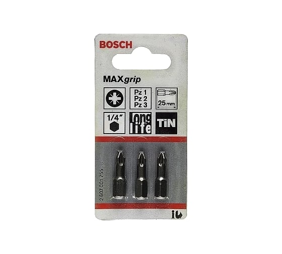 Набор бит (25 мм; 3 шт) TIN SET Bosch 2607001755 1