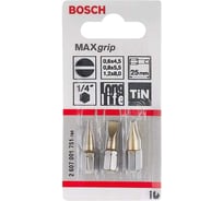 Набор бит (25 мм; 3 шт) прямой шлиц TIN SET Bosch 2607001751