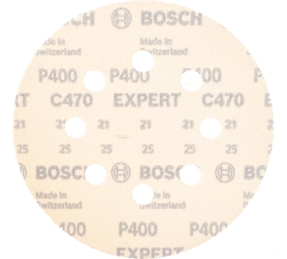 Круг шлифовальный по дереву, краске (50 шт; 125 мм; К400; 8 отверстий) Bosch 2608607832