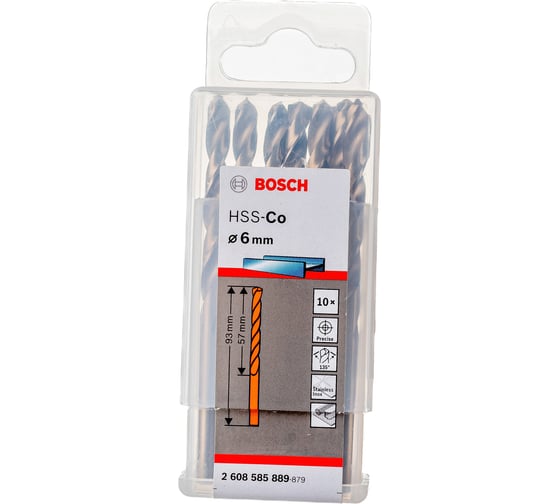 Сверло HSS-CO STANDARD (6х93 мм; 10 шт.) по металлу Bosch 2608585889