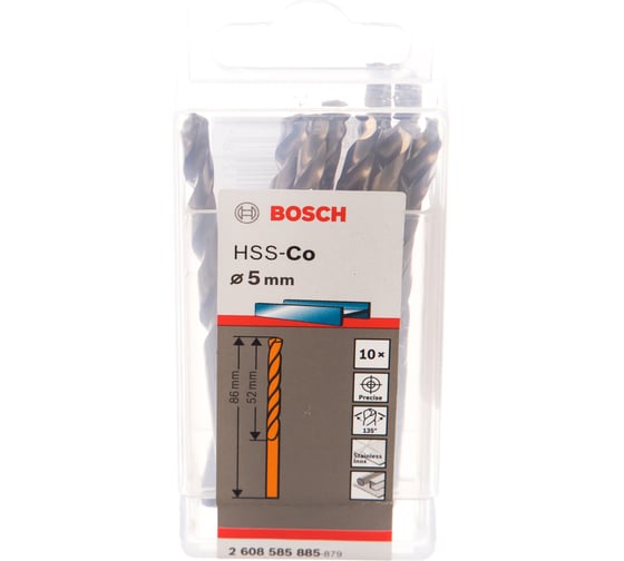 Сверло HSS-CO STANDARD (5х86 мм; 10 шт.) по металлу Bosch 2608585885