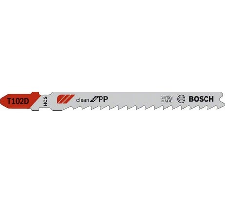 Пилки CleanPP (100 мм; тип T102D; 3 шт.) для лобзика Bosch 2608667443