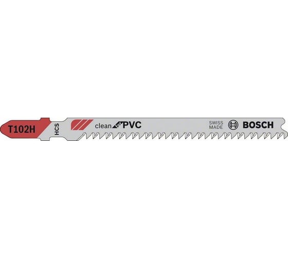 Пилки CleanPVC (100 мм; тип T102H; 5 шт.) для лобзика Bosch 2608667446