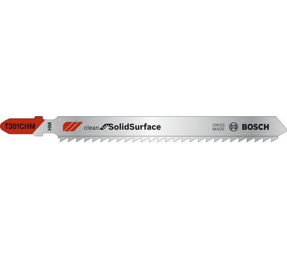Пилки CleanSolidSurface (117 мм; тип T301CHM; 3 шт.) для лобзика Bosch 2608667450 1