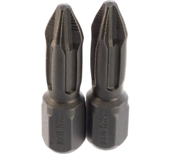 Торсионные кованые биты KRAFTOOL X-Drive PH2 25 мм 2 шт. 26121-2-25-2