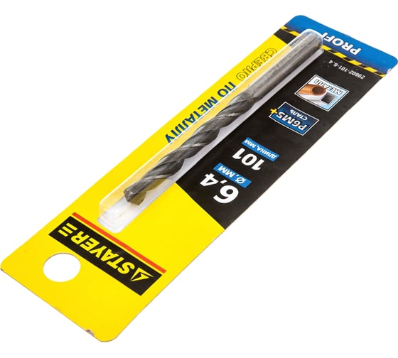 Сверло "PROFI" (6.4х101х63 мм) по металлу STAYER 29602-101-6.4