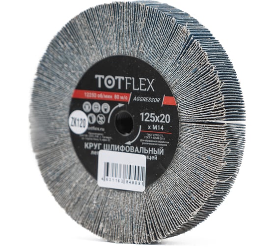 Круг лепестковый радиальный универсальный 125x20 мм, М14, Р120 Totflex 4631163848091