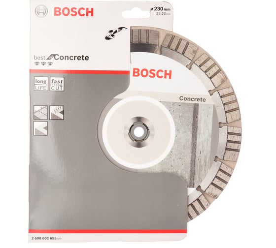 Диск алмазный Best for Concrete для УШМ по бетону (230х22,23 мм) BOSCH 2.608.602.655